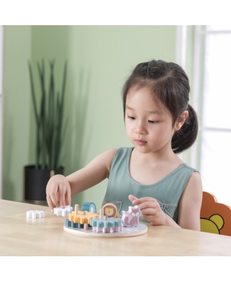 Mäng puidust hammasratastega VIGA PolarB Loomad