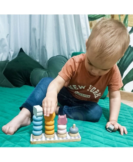 Puidust õpetlik püramiid numbritega VIGA PolarB Loomad