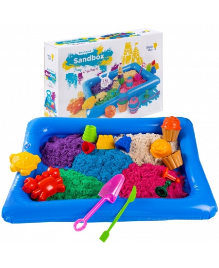 Kineetilise liiva komplekt täispuhutava liivakastiga GENIO KIDS