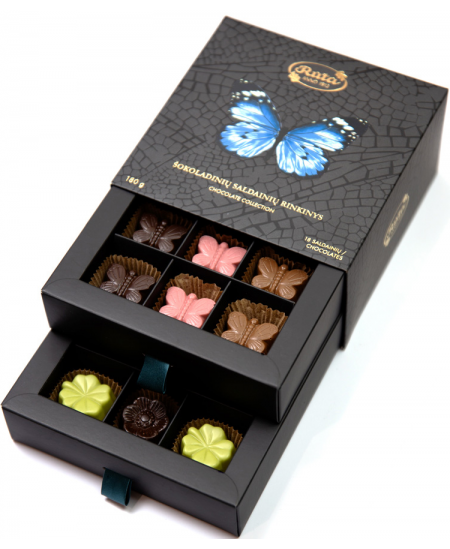 Šokolaadikommide komplekt Drugeliai (Liblikad), 180 g