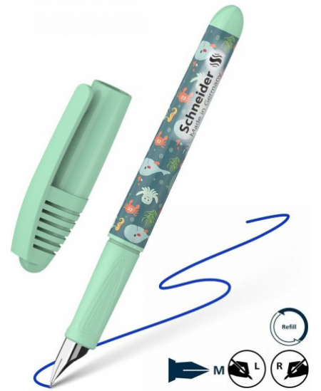 Täitesulepea SCHNEIDER Zippi Happy Fish, rohekas
