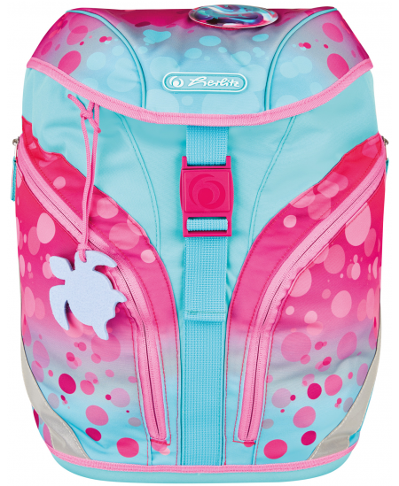 Seljakott koos tarvikutega HERLITZ SoftLight Plus Greenline Pink Bubbles