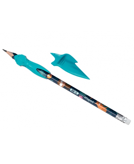 Grafiitpliiats MAPED Jungle Fever, kolmnurkne, kummist hoidikuga, 2 tk