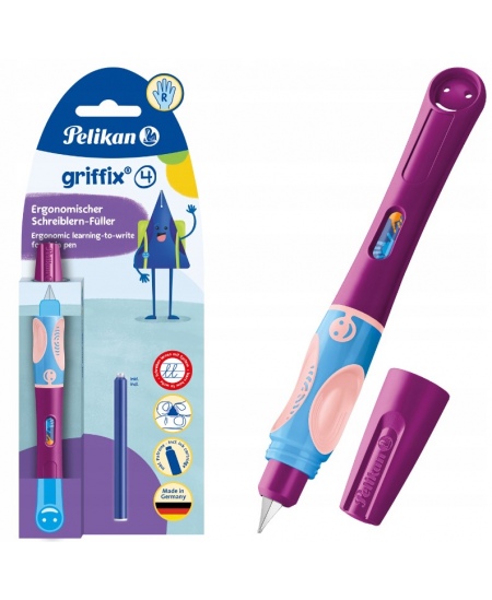Täitesulepea PELIKAN Griffix‑4, paremakäelistele, Sweet Berry, blister