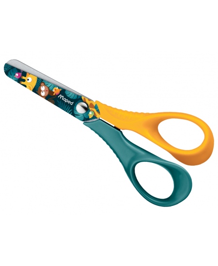 Käärid väikelastele blisterpakendis MAPED Jungle Fever Vivo, 12 cm, alates 2. eluaastast