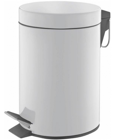 Terasest prügikast EKO pedaaliga, 20 l, valge