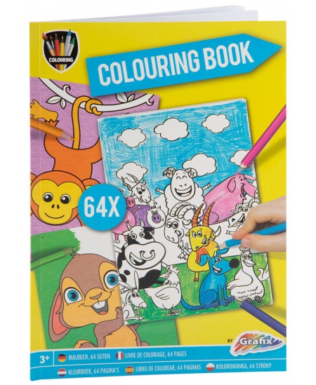 Värvimisraamat GRAFIX Loomad, A4, 64 lk.