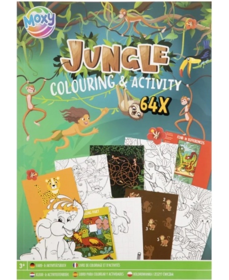 Värvimis- ja ülesanneteraamat GRAFIX Džungel, A4, 64 lk.