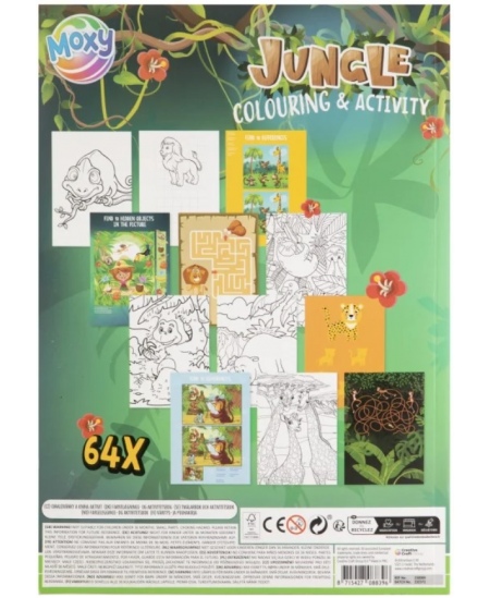 Värvimis- ja ülesanneteraamat GRAFIX Džungel, A4, 64 lk.