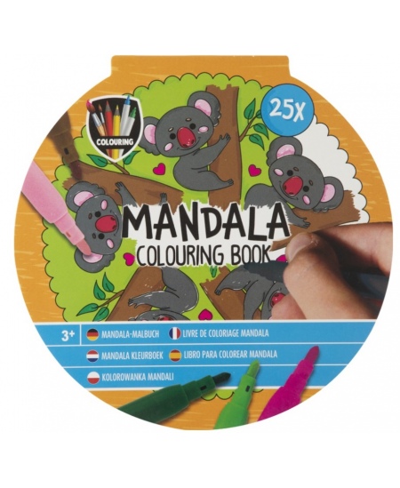 Mandala värvimisraamat GRAFIX Koala, läbimõõt 15 cm, 25 lk.
