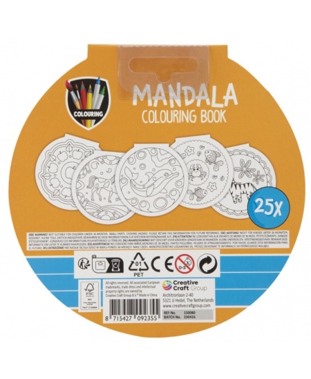 Mandala värvimisraamat GRAFIX Koala, läbimõõt 15 cm, 25 lk.