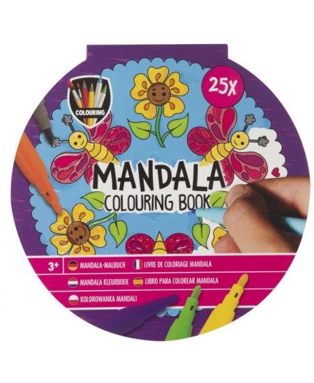 Mandala värvimisraamat GRAFIX Liblikas, läbimõõt 15 cm, 25 lk.
