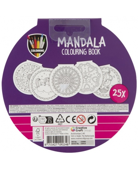 Mandala värvimisraamat GRAFIX Liblikas, läbimõõt 15 cm, 25 lk.