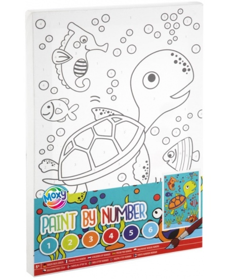 Värvi numbrite järgi komplekt GRAFIX Kilpkonn, lõuend, 29,7x19,5 cm