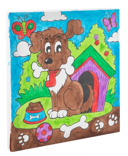 Värvimise komplekt numbrite järgi GRAFIX kutsikas, lõuend, 30x30 cm