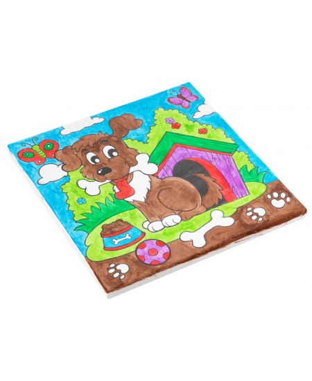 Värvimise komplekt numbrite järgi GRAFIX kutsikas, lõuend, 30x30 cm