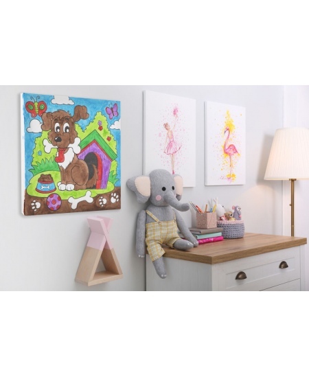 Värvimise komplekt numbrite järgi GRAFIX kutsikas, lõuend, 30x30 cm