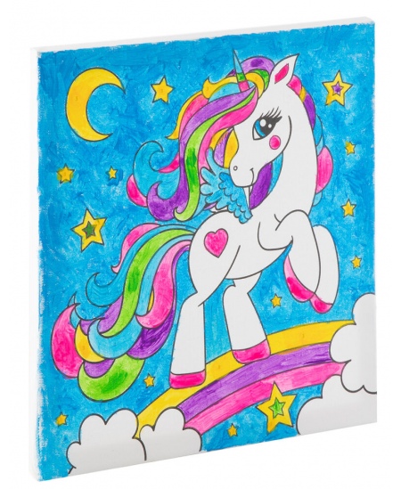 Värvimise komplekt numbrite järgi GRAFIX Ükssarvik, lõuend, 30x30 cm