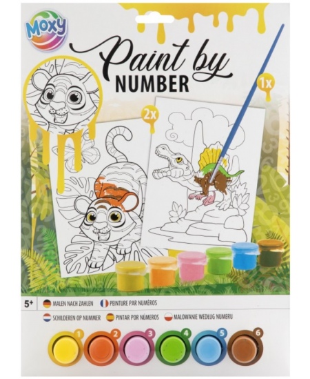 Värvi numbrite järgi komplekt GRAFIX Tiger, A4, 2 tk.