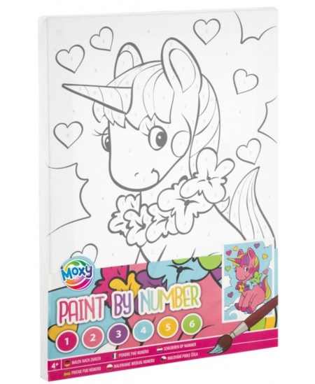 Maalimine numbrite järgi komplekt GRAFIX Ükssarvik, lõuend, 29,7x19,5 cm