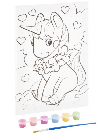 Maalimine numbrite järgi komplekt GRAFIX Ükssarvik, lõuend, 29,7x19,5 cm