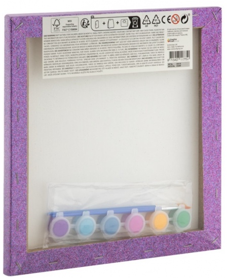 Maalimine numbrite järgi komplekt GRAFIX Kilpkonn, sädelev lõuend, 25x25 cm