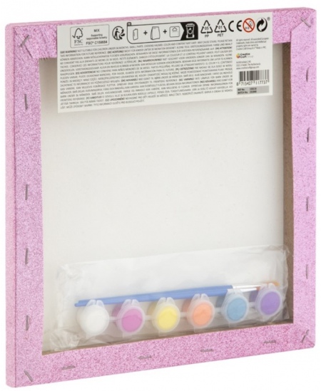 Maalimine numbrite järgi komplekt GRAFIX Ükssarvik, sädelev lõuend, 25x25 cm