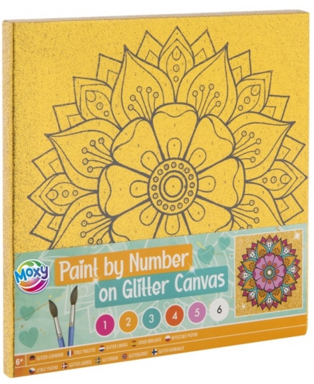 Maalimine numbrite järgi komplekt GRAFIX Lill, sädelev lõuend, 25x25 cm