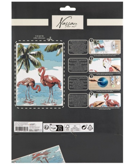 Värvimine numbrite järgi komplekt GRAFIX Flamingo, papp, 33,5x23,8 cm