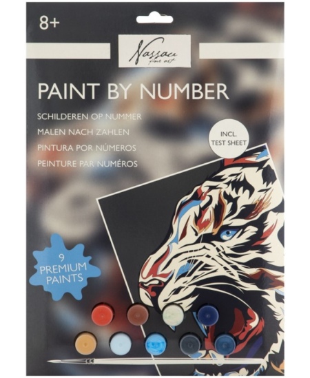 Värvimine numbrite järgi komplekt GRAFIX Tiiger, papp, 33,5x23,8 cm
