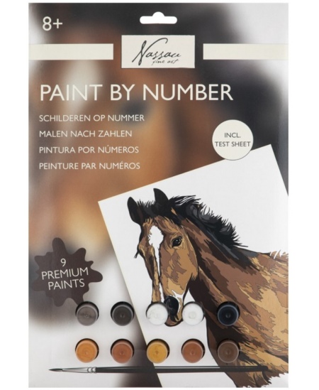 Värvimine numbrite järgi komplekt GRAFIX Hobune, papp, 33,5x23,8 cm