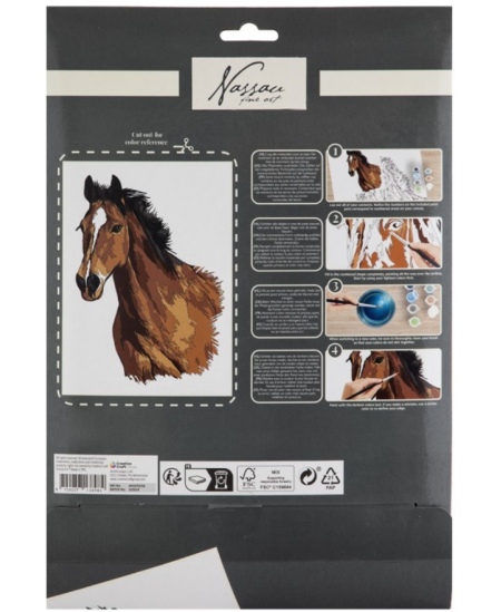 Värvimine numbrite järgi komplekt GRAFIX Hobune, papp, 33,5x23,8 cm
