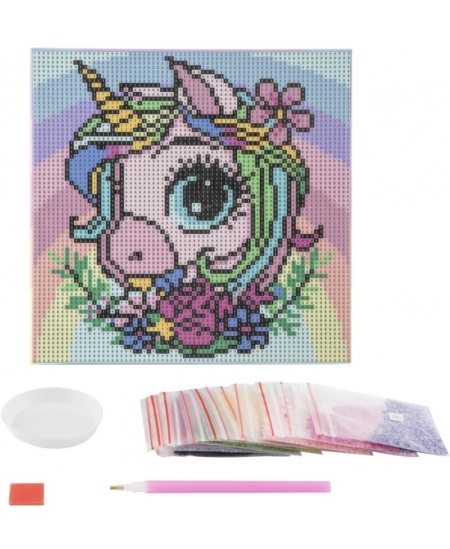 Teemantmosaiik lõuendil GRAFIX Ükssarvik, 20x20cm