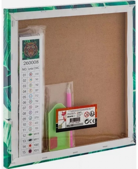 Teemantmosaiik lõuendil GRAFIX Tiiger, 30x30 cm