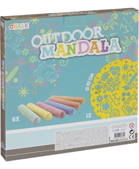 Mandala õuejoonistuste komplekt GRAFIX, 57 cm, 6 värvipliiatsit