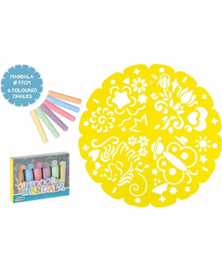 Mandala õuejoonistuste komplekt GRAFIX, 57 cm, 6 värvipliiatsit