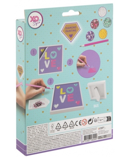 Teemantmosaiik lõuendil GRAFIX Love, 15x15 cm