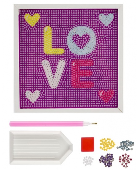 Teemantmosaiik lõuendil GRAFIX Love, 15x15 cm