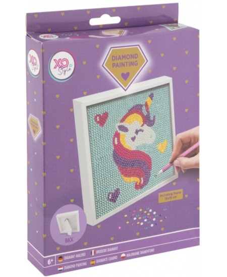 Teemantmosaiik lõuendil GRAFIX Ükssarvik, 15x15 cm