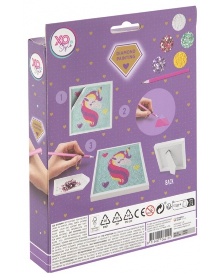 Teemantmosaiik lõuendil GRAFIX Ükssarvik, 15x15 cm