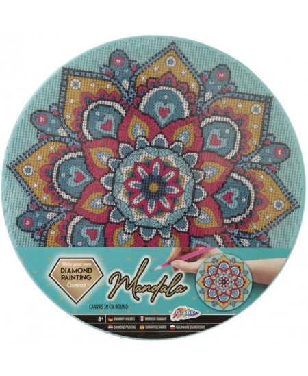 Teemantmosaiik lõuendil GRAFIX Mandala, helesinine, 30 cm