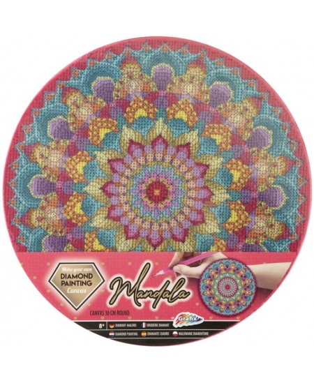 Teemantmosaiik lõuendil GRAFIX Mandala, roosa, 30 cm