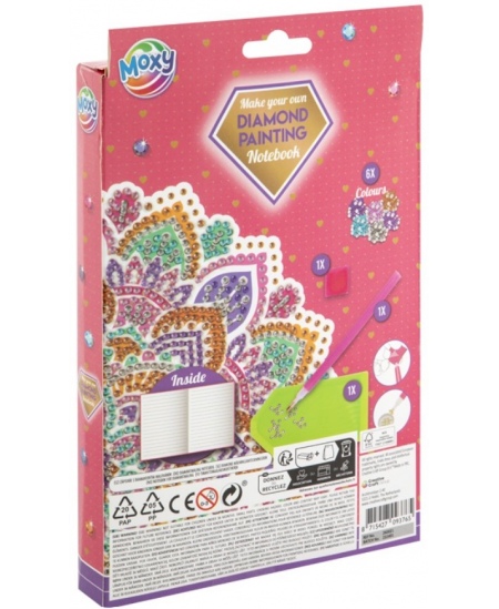 Teemantmosaiik märkmikul GRAFIX, roosa, A5