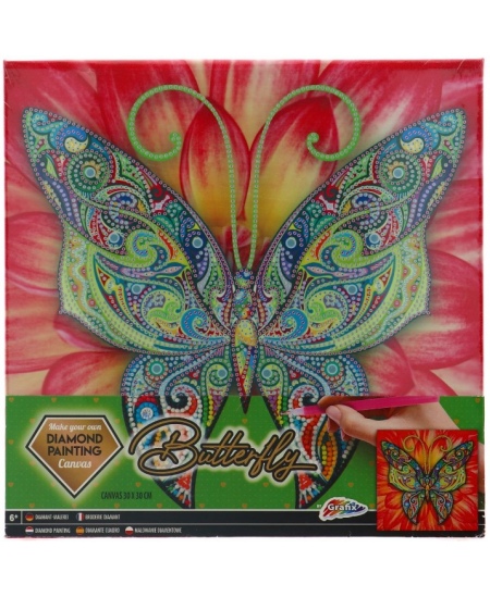 Teemantmosaiik lõuendil GRAFIX Liblikas, 30x30 cm