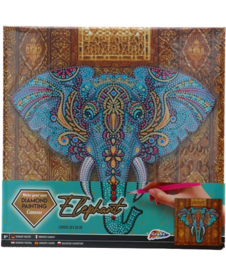 Teemantmosaiik lõuendil GRAFIX Elevant, 30x30 cm