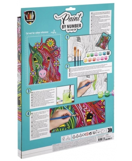 Maalimiskomplekt numbrite järgi GRAFIX Ükssarvik, lõuend, 30x40 cm