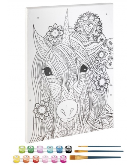 Maalimiskomplekt numbrite järgi GRAFIX Ükssarvik, lõuend, 30x40 cm