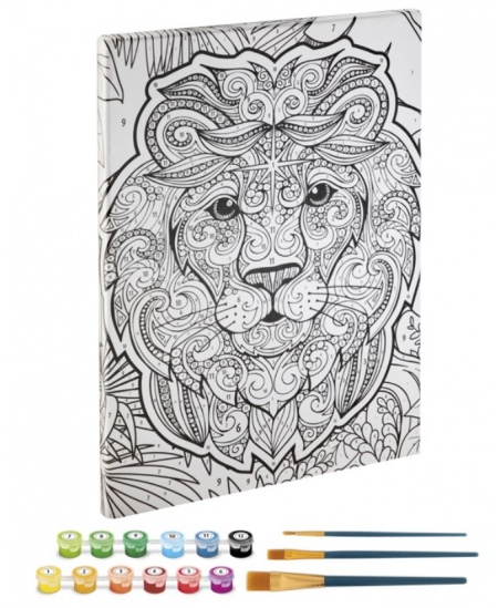 Maalimiskomplekt numbrite järgi GRAFIX Lõvi, lõuend, 30x40 cm