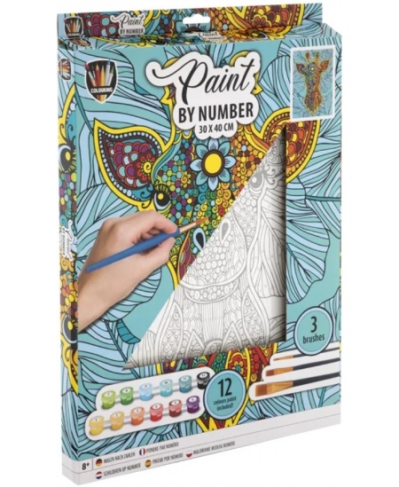 Maalimiskomplekt numbrite järgi GRAFIX Kaelkirjak, lõuend, 30x40 cm