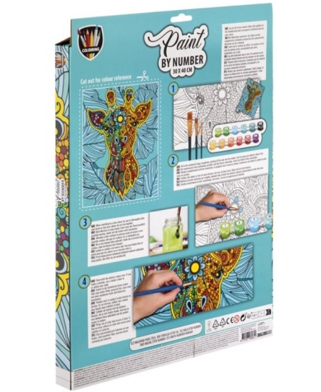 Maalimiskomplekt numbrite järgi GRAFIX Kaelkirjak, lõuend, 30x40 cm